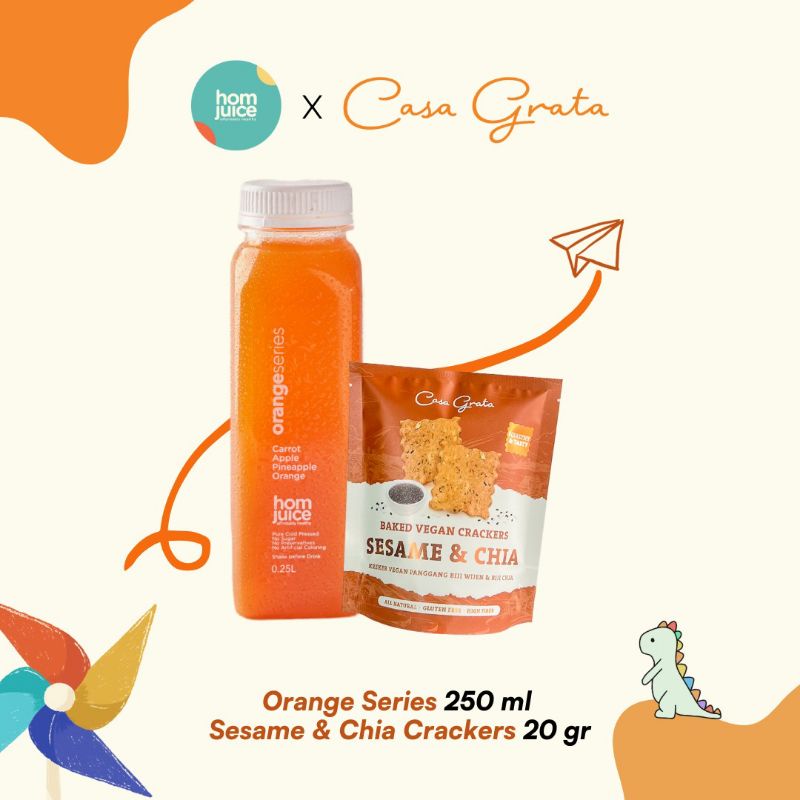 

Orange series 250ml + Sesame Chia Crackers 20gr