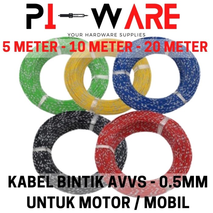 Kabel Body Bintik Untuk Listrik Motor Mobil Variasi Serabut AVVS 0.5mm