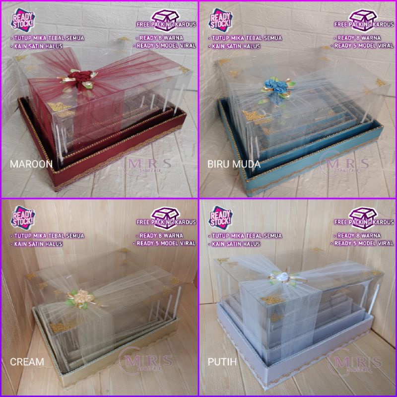 Kotak Seserahan Pernikahan Set Lengkap Isi 4 Box Hantaran Parcel Mika Unik Kekinian