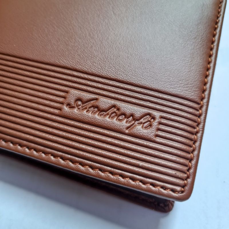 Dompet Pria Kulit Sintetis Polos Free Box Model Terbaru Elegant Murah