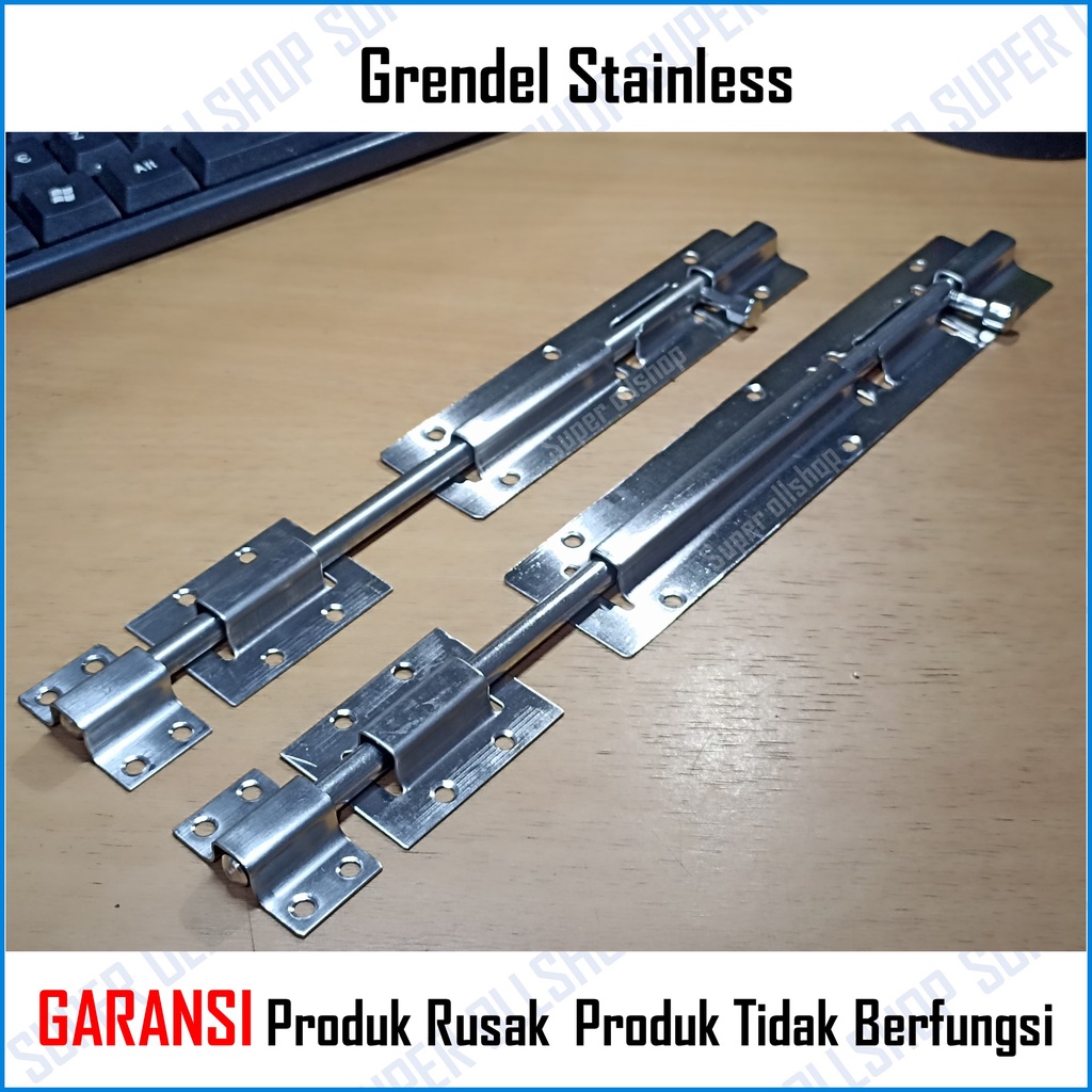 Gerendel Pintu Jendela Grendel Stainless Slot Pengunci 10 Inch 12 Inch Panjang / Slot Selot Pintu Rumah Stainlis Tebal