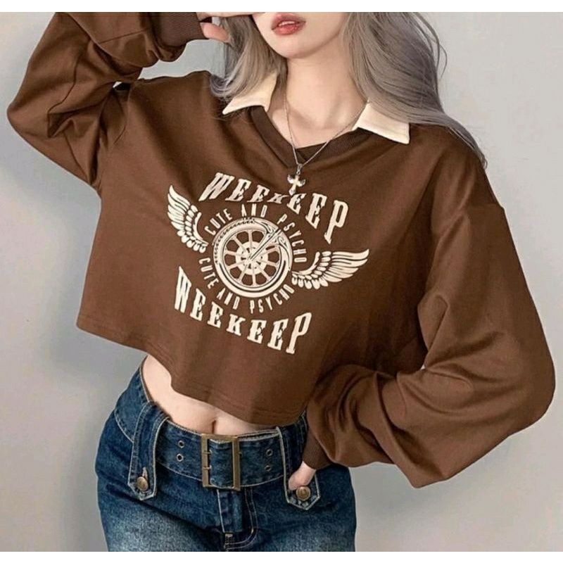 SWEATER CROP WANITA • WEEKEP SWEATER WANITA