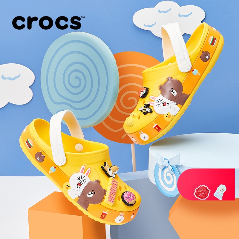 Sandal Crocs Anak Crocs Line Brown Love Cony Original / Croc Line / Sandal anak / Sandal anak perempuan