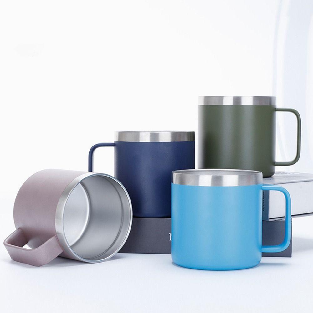 Top 14oz Mug Tumbler Stainless Steel Tahan Lama Dengan Tutup Termos Botol Air