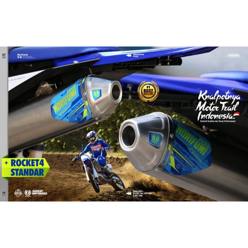 KNALPOT KENALPOT NORIFUMI ROCKET 4 YAMAHA WR 155, KNALPOT ROCKET ROKET 4 YAMAHA WR 155 ORIGINAL NORI