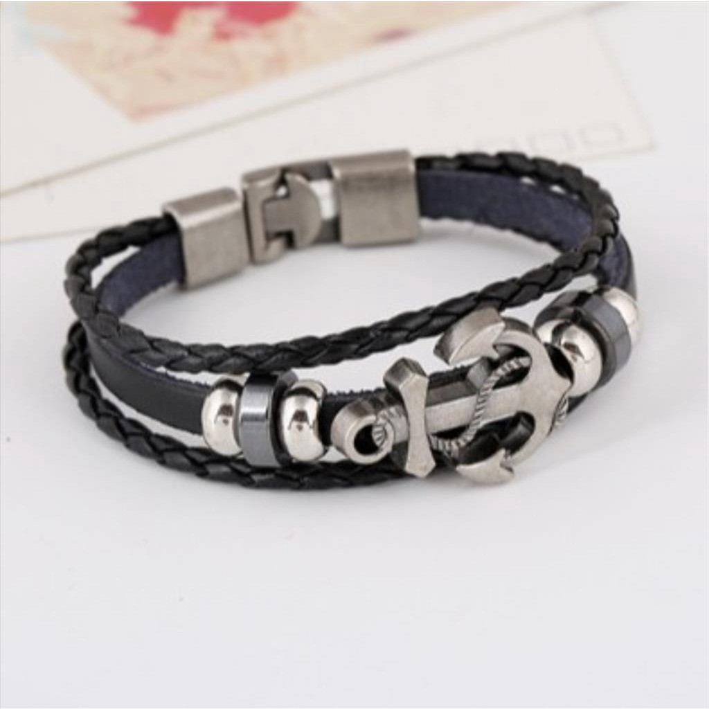 Gelang Pria Kulit Leather Men  Women BR920