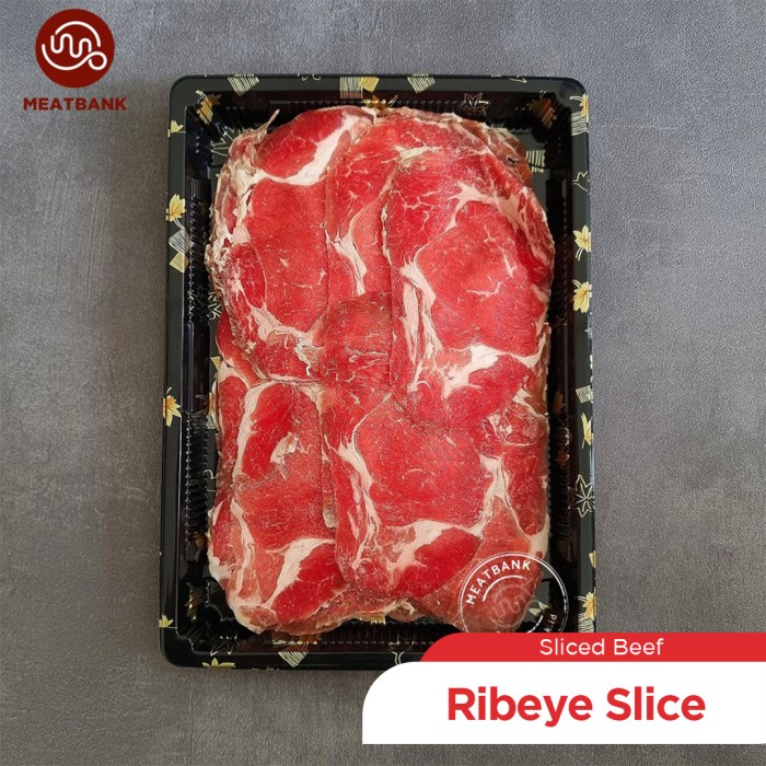 

MEATBANK RIBEYE SLICE LEAN BEEF shabu low fat Rib Eye Yakiniku Wagyu - 500gr