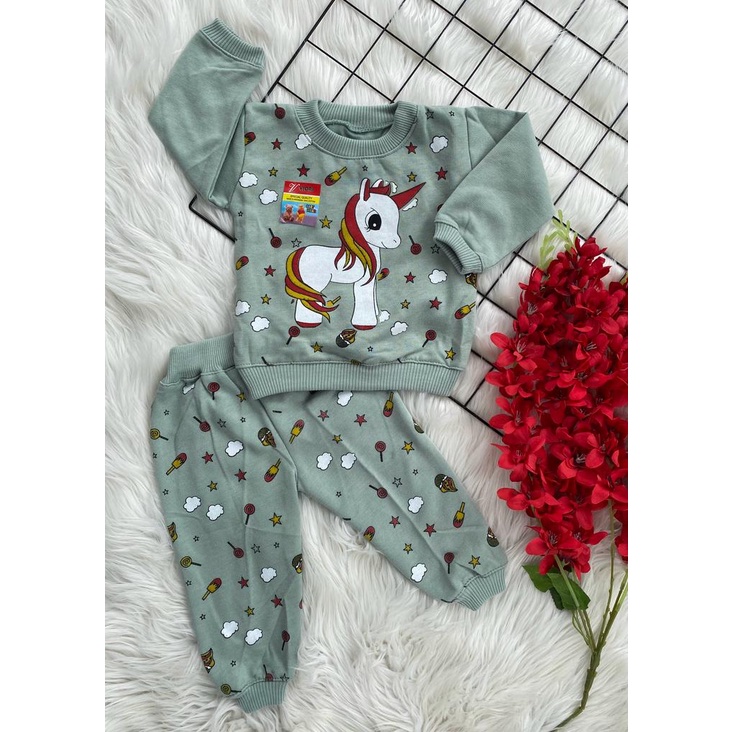 SWEATER bayi lucu murah motif UNICORN setelan 3-18 bulan