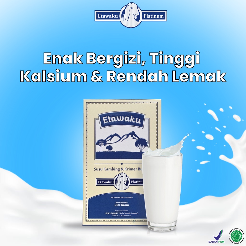 [PROMO] SUSU KAMBING ETAWAKU PLATINUM &amp; KRIMER NABATI BUBUK 200 gr / SUSU KUALITAS PREMIUM LOW SUGAR