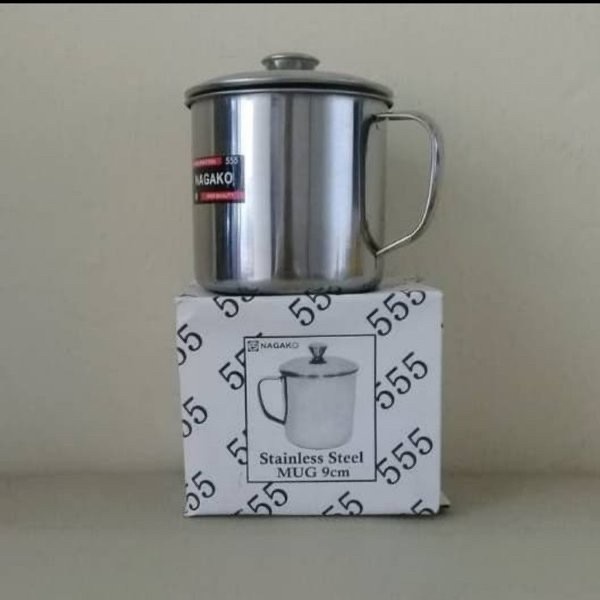 D9 Gelas Mug Cangkir Stainless  uk Jumbo Tahan Panas diameter 9cm