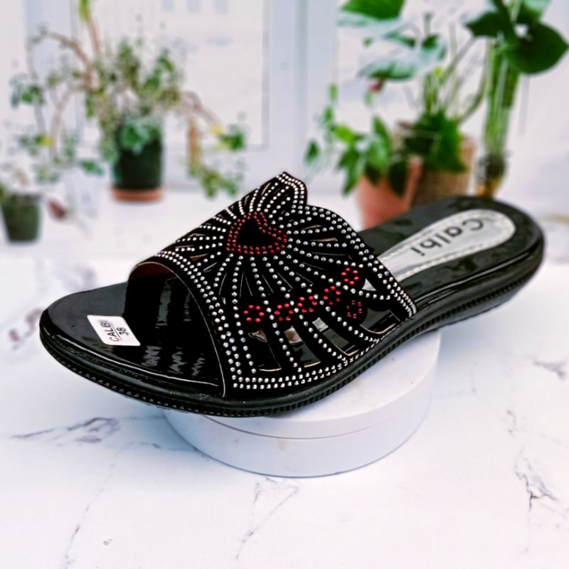 sandal wanita sandal slip on calbi teplek terlaris kekinian