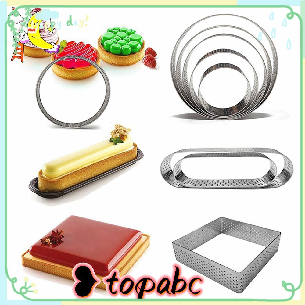 Cetakan Tartlet TOP Alat Dekorasi Cetakan Lingkaran Berlubang Stainless Steel