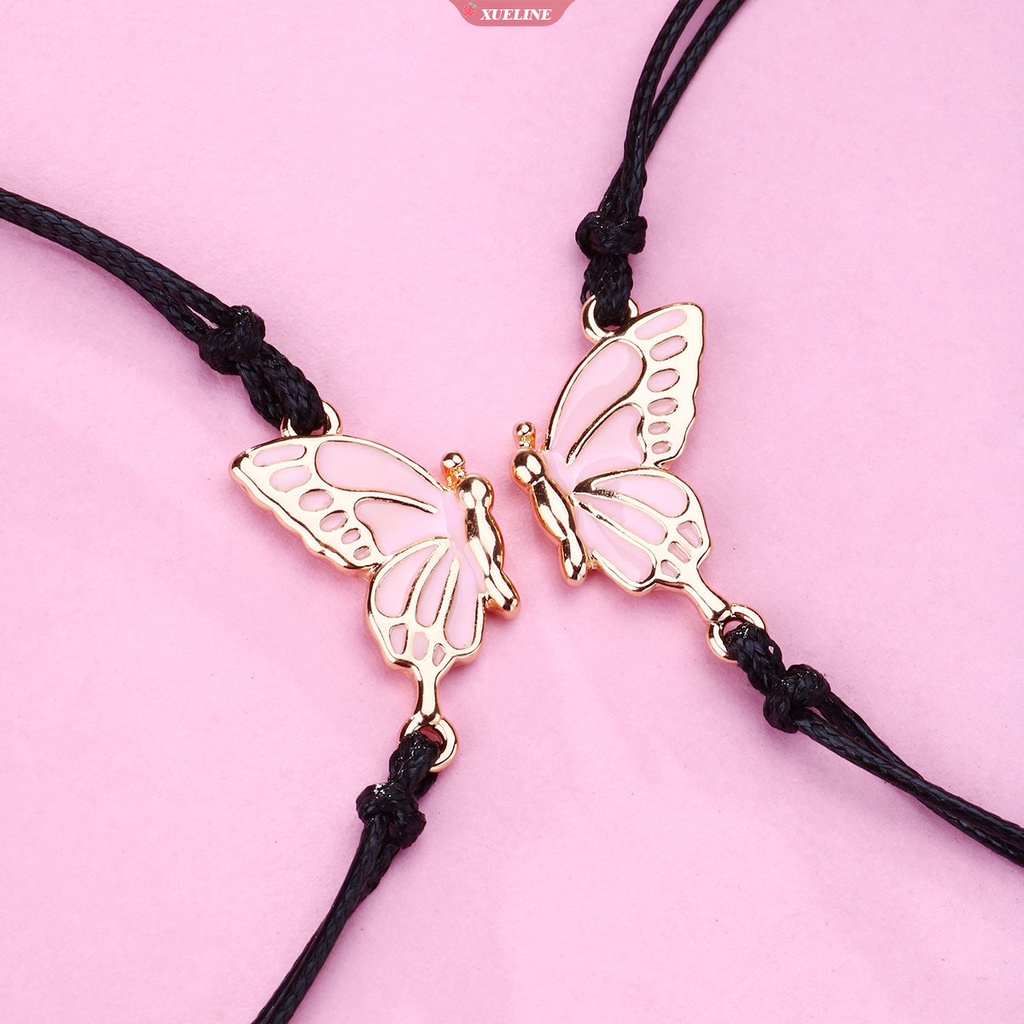 Butterfly best friend Gelang Persahabatan Untuk 2perempuan Emas Dan Perak BFF Senada Sayap Kupu-Kupu Hadiah Gelang Jarak Jauh [ZXL]