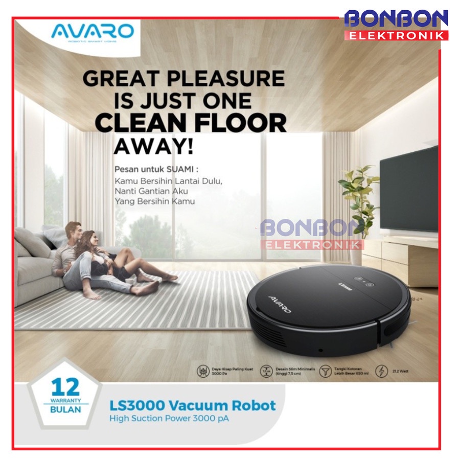 AVARO Smart Robot Vacuum Cleaner LS3000 Penyedot Debu