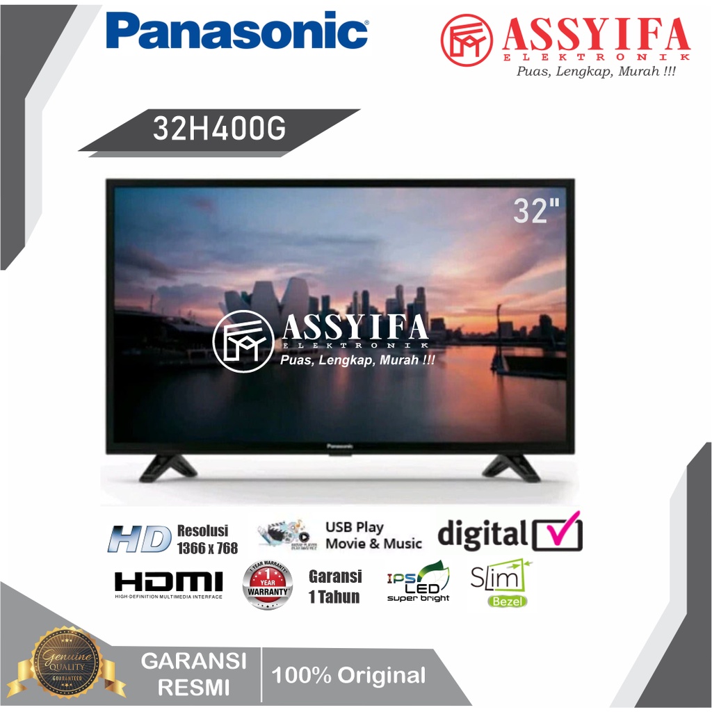 LED TV PANASONIC DIGITAL TV 32 INCH 32H400G NEW GARANSI RESMI PANASONIC 100% ORI