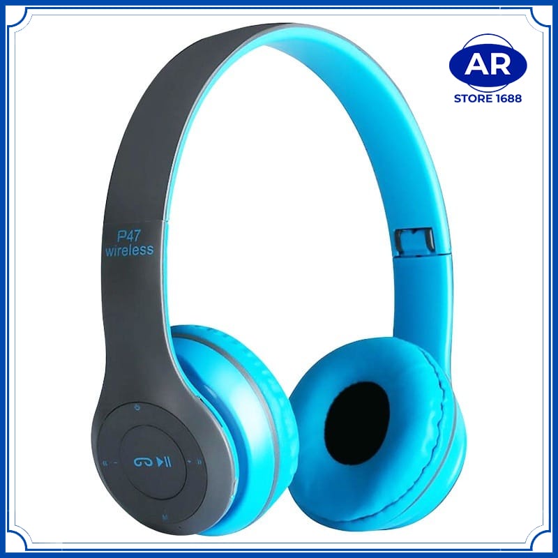 AR HEADPHONE BLUETOOTH P47 WIRELESS STEREO PRO BASS / HEADSET/HANDSFREE P47 BANDO GAMING WIRELESS