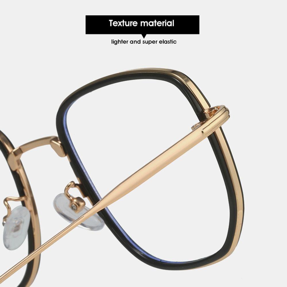 Populer Blue Light Blocking Glasses Vintage Bingkai Bulat Ringan Lensa Bening Kacamata Kotak