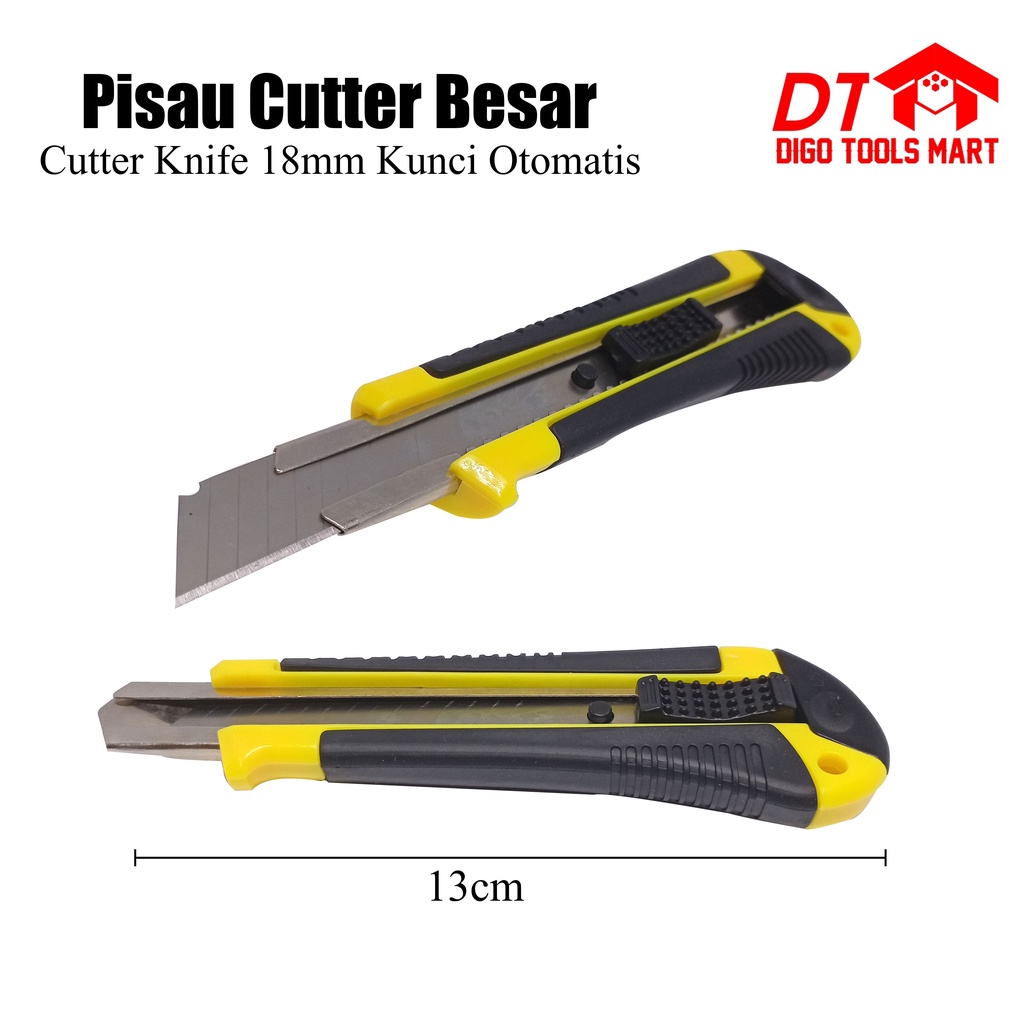 

Pisau Cutter Besar Cutter Knife 18mm Kunci Otomatis