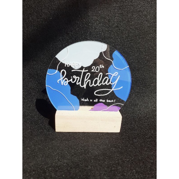 Akrilik Custom A6 Bulat | Akrilik Lettering LED| Kado Ultah Akrilik | Kado Wisuda Custom | Gift Hand