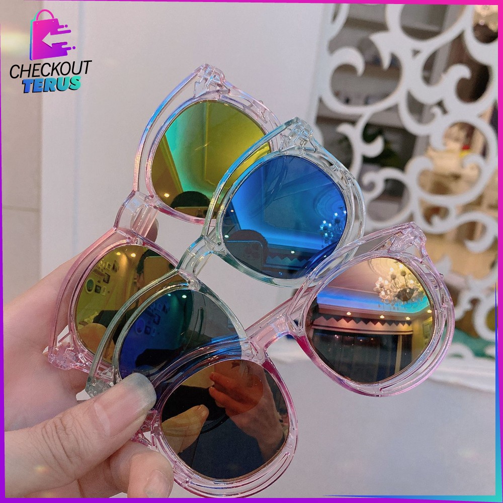 CT C671 Kacamata Kids Sunglasses Style Anak Korea Fashion Anak Kaca Mata Hitam Trendy Anti UV Import