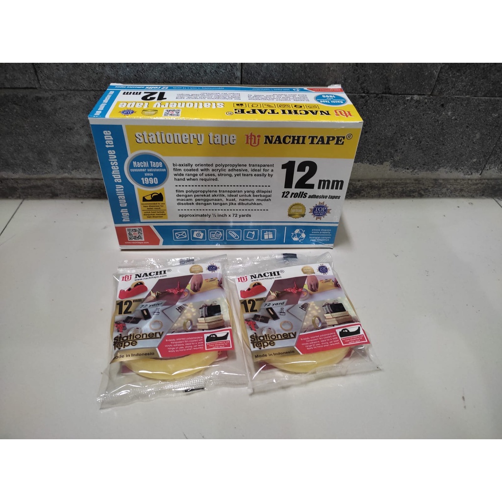 

SOLASI, SELOTIP , LAKBAN, ISOLASI 0.5 X 72 KUNING (12MM) NACHI