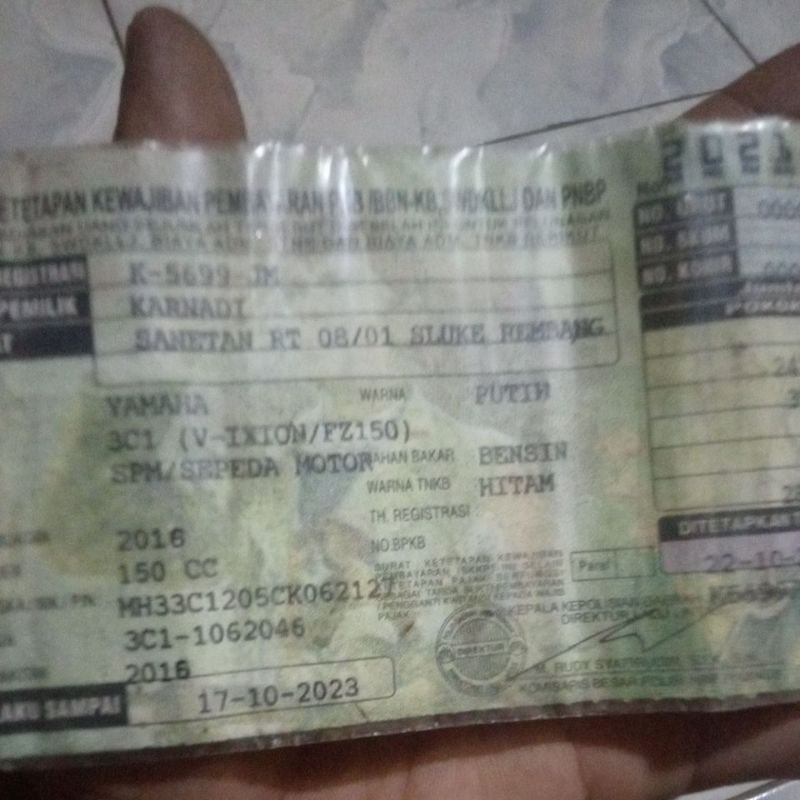 stnk yamaha new vixion