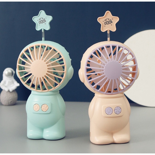 KP028 Kipas Angin Mini Portable Astronot Cute Fan Genggam LED