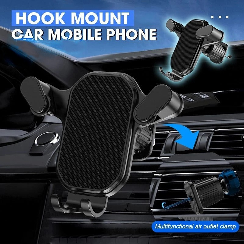 360 ° Rotatable Universal Car Phone Holder With Hook Base, Dudukan Telepon Yang Dipasang Ventilasi Udara Multifungsi, Di Stand Smartphone Mobil, Bracket Navigasi Ponsel Dashboard Mobil