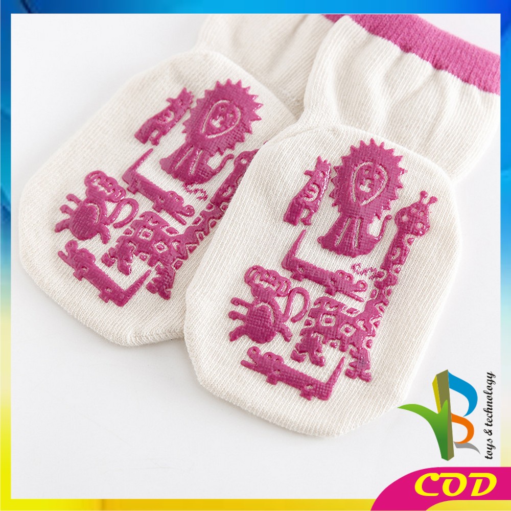 RB-P217 Kaos Kaki Anak Bayi AntiSlip Unisex Motif Animal / Baby Newborn Socks Anti Slip / Kaus Kaki Karakter Kartun Import