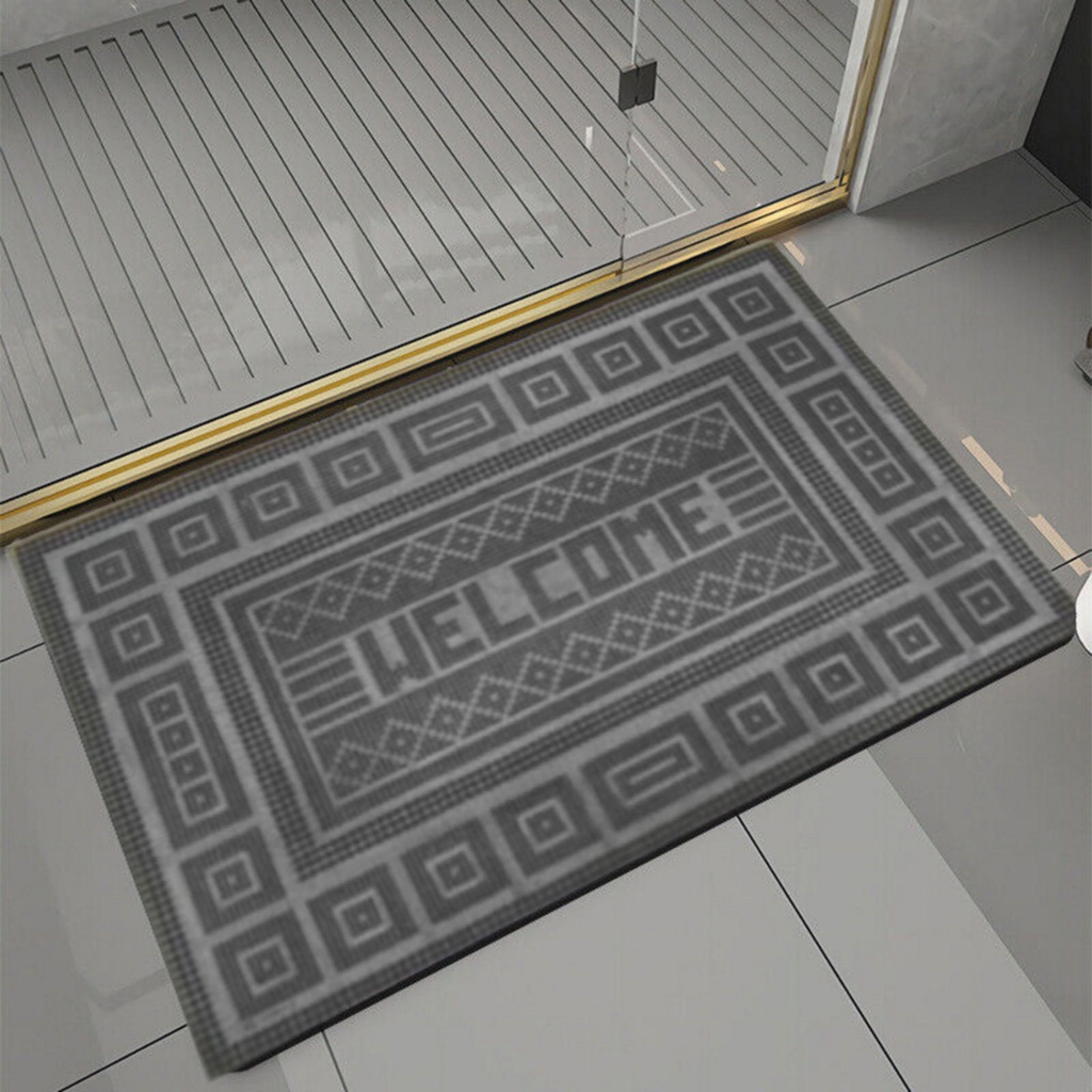 Keset Welcome Karet Hitam Hitam Premium 40x60CM Anti-Slip/Keset Kaki Karet /Keset Kaki Tahan Air