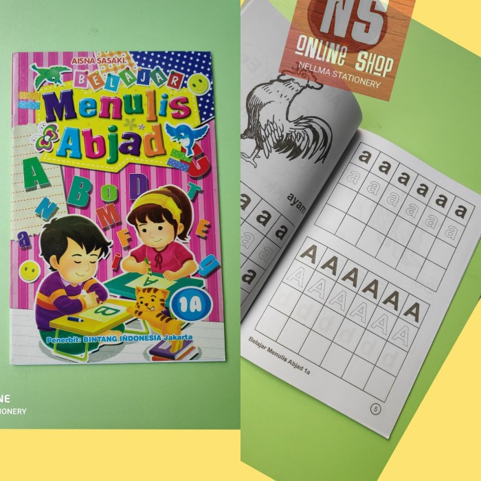 BUKU BELAJAR TK PAUD DAN SD MENULIS ABJAD