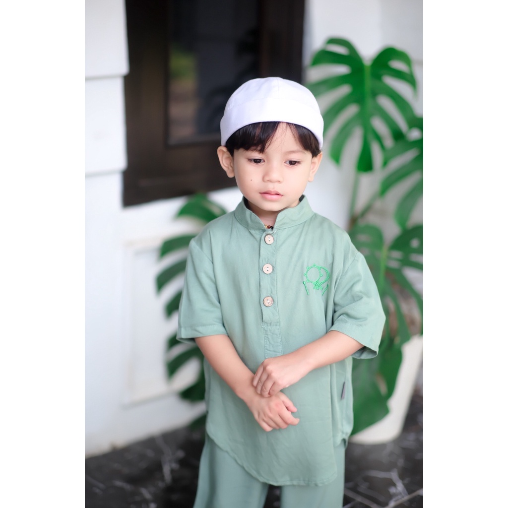 MD - Keola Tabiea Set Setelan Muslim Baju Koko Anak Usia 1 – 6 Tahun