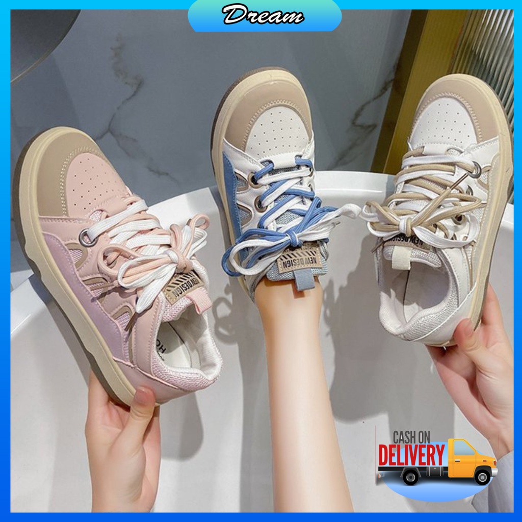 [DREAM] 191 Sepatu Sneakers Tali Wanita Korea Import Kanvas Premium