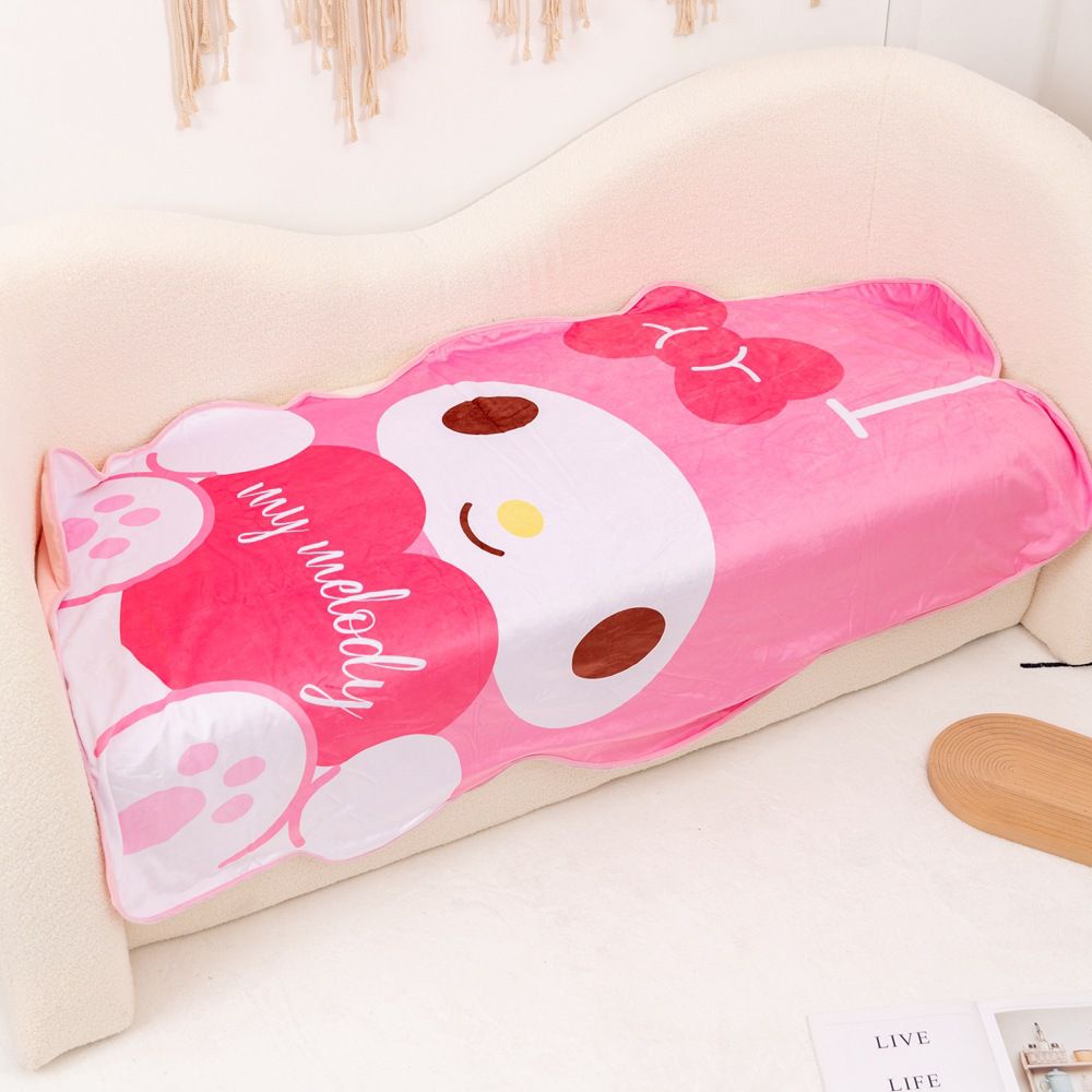 Selimut Sanrio Melody Pink Cinnamoroll Hangyodon Ikan Biru Hello Kitty Kuromi Blanket Impor Lucu