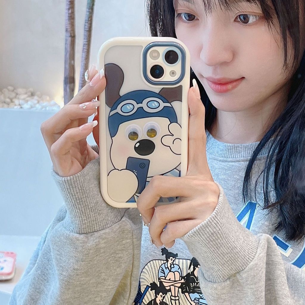 IPHONE Casing Ponsel Motif Kartun Selfie Anjing Kompatibel Dengan Iphone12 13 14 11 Pro Max X Xs Max Xr Bbccv