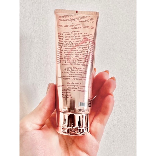BPOM Rice Facial Foam QQ 27'S 100g Sabun Cuci Muka Lady Cream