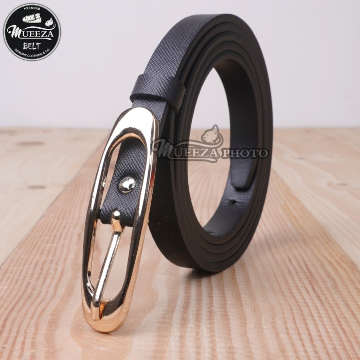 Ikat Pinggang Wanita Ikat Ban Pinggang Wanita Fashion Sabuk Kulit PU Women Belt 032 1.5cm - Hitam(P9