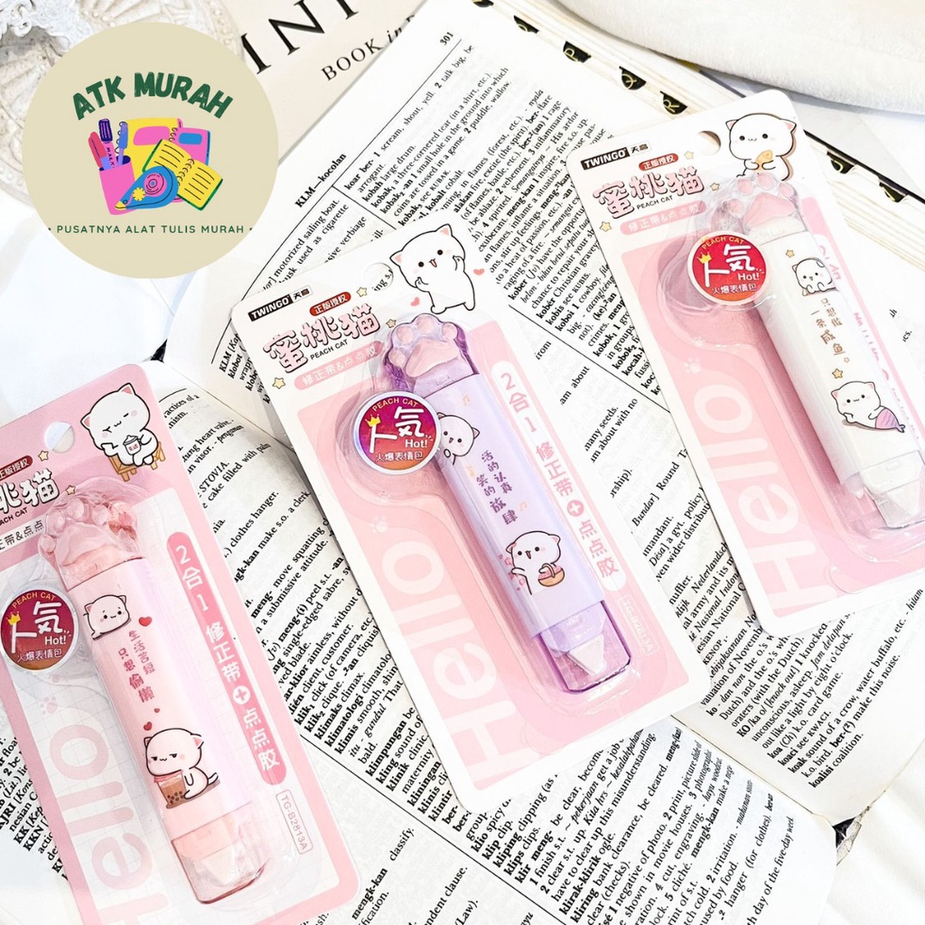 

CORRECTION TAPE CAKAR KUCING TWINGGO 2 IN 1 SET AND GLUE TAPE TG-B2813A