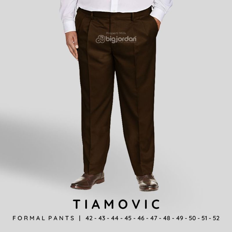 Celana Formal Kantoran Coklat Pria Big Size Jumbo Oversize Original Big Jordan XXL XXXL XXXXL XXXXXL