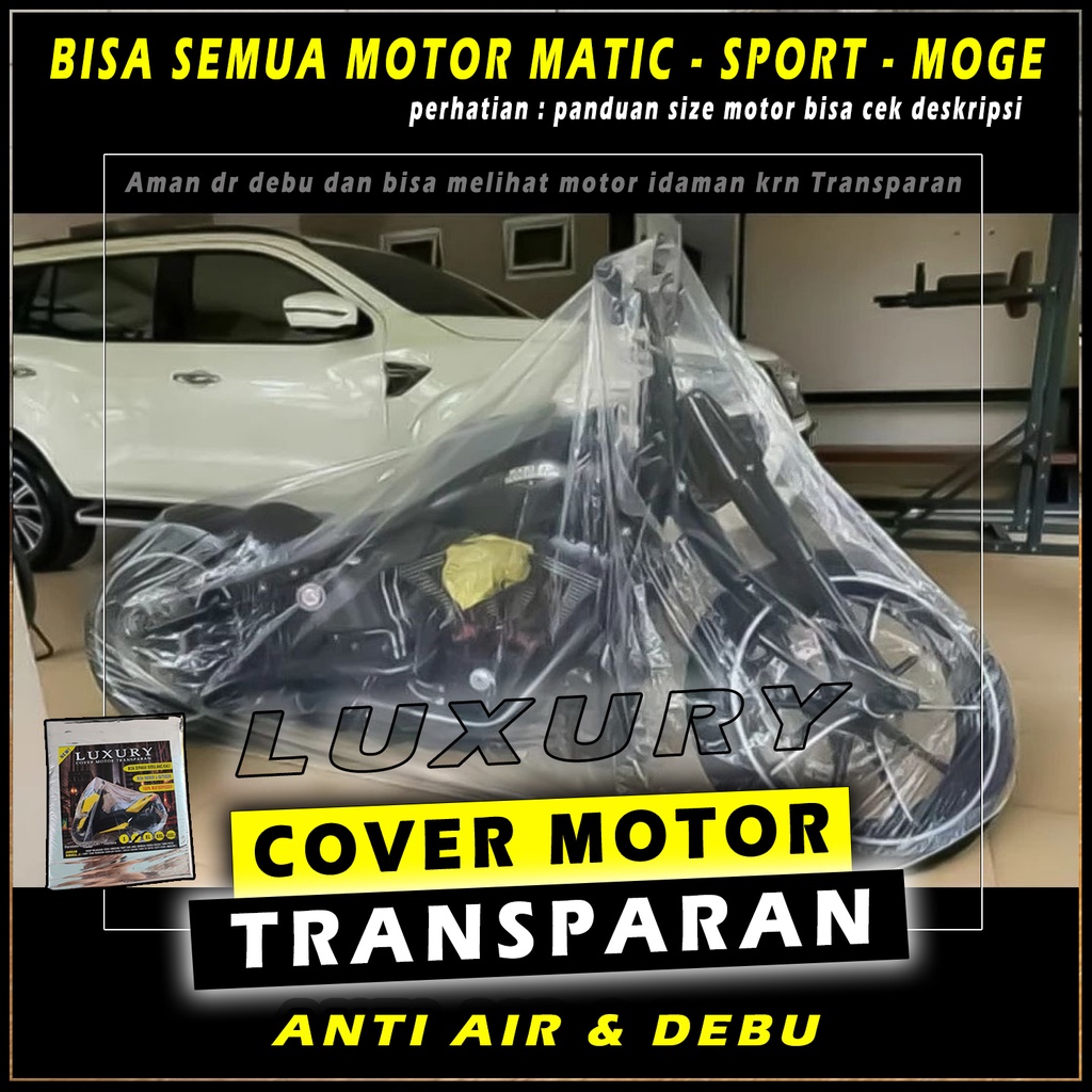 Cover Sarung Motor Transparan Waterproof 1a Plastik Tutup NMAX PCX VARIO VESPA XMAX NINJA KING 1a