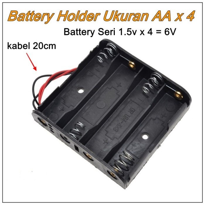 Holder Baterai AA 4 Slot Holder 4 slot Baterai AA Holder 4 Slot Seri