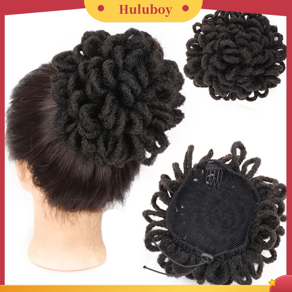 Rambut Palsu Wanita Model Bun Kotor Bahan Sutra Suhu Tinggi Gaya Afrika Untuk Rumah