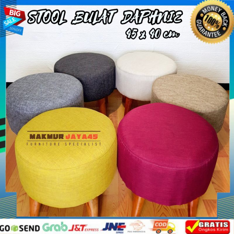 KANVAS - SOFA STOOL BULAT  / STOOL JAMUR / STOOL bahan kanvas lembut berkualitas 40 cm