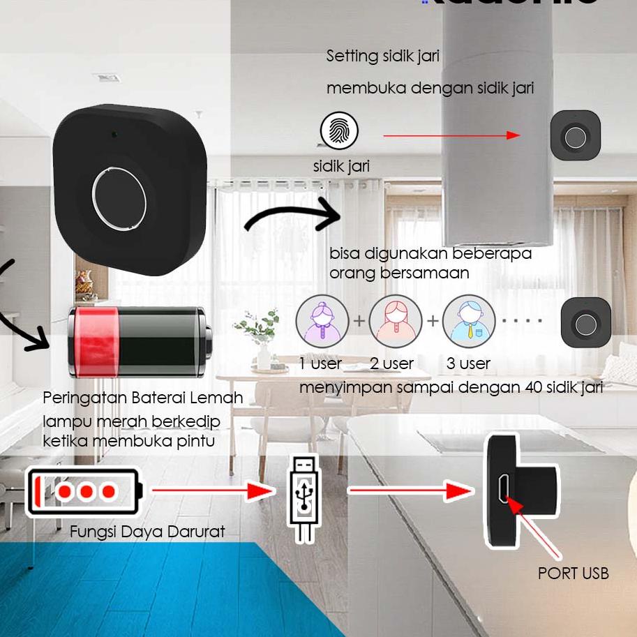 Borong Terkini Kadonio kunci kabinet elektronik Kunci Sidik Jari Elektrik laci lemari Kabinet Kantor kunci lemari sliding kunci lemari kayu