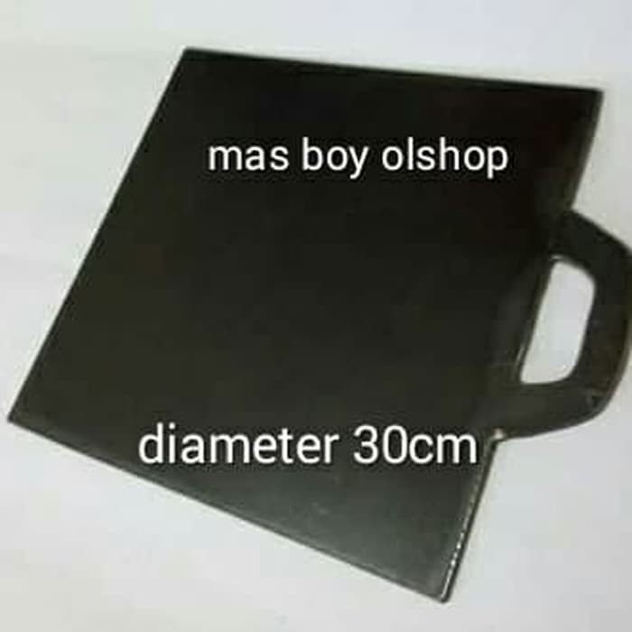 wajan persegi plat baja alat panggangan roti bakar sosis burger 30cm