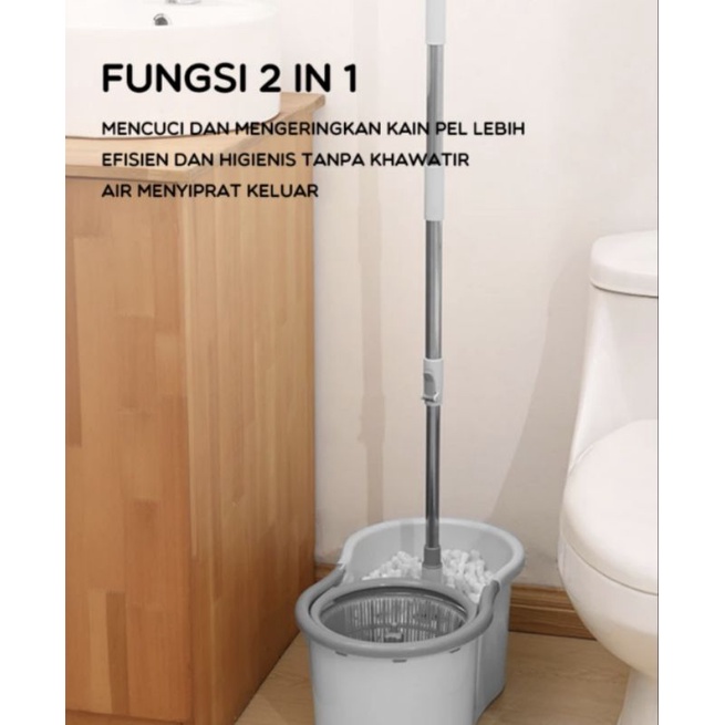 Bonbox BCT815 Spin Mop Alat Pel Dengan Ember Berputar