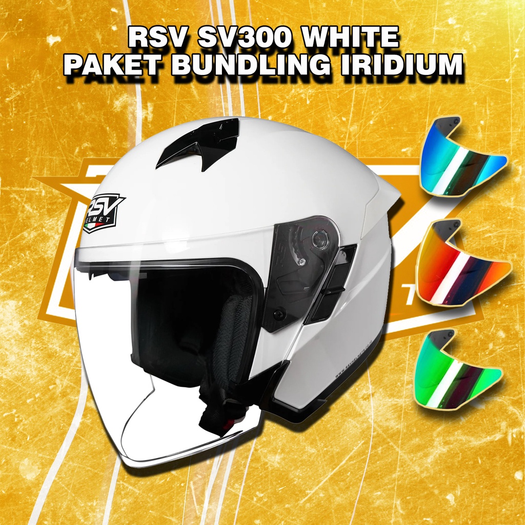 HELM RSV SV300 WHITE GLOSSY BUNDLING VISOR IRIDIUM