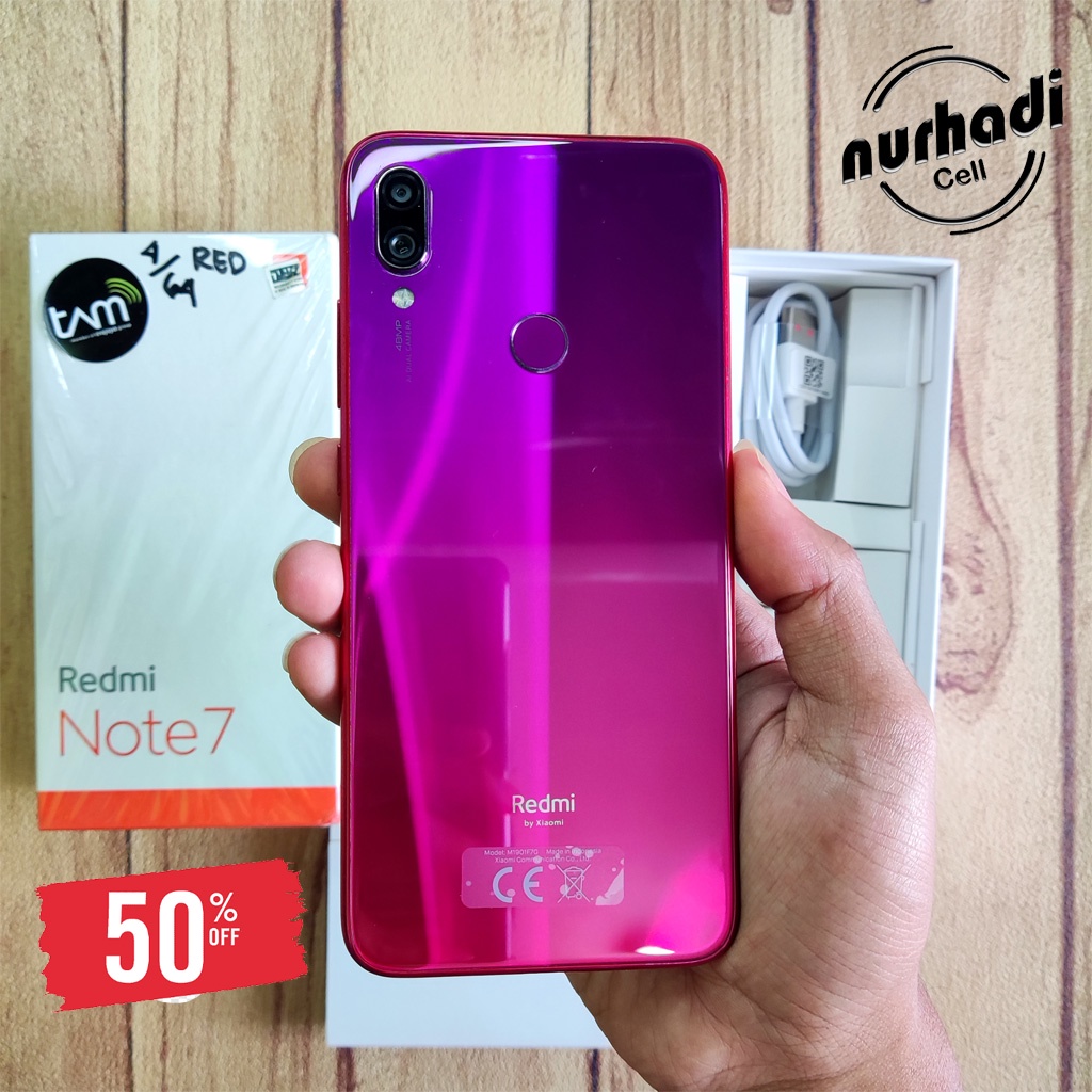 Handphone Hp Xiaomi Redmi Note 7 3/32 Second Bekas Fullset Ori Mulus No Minus