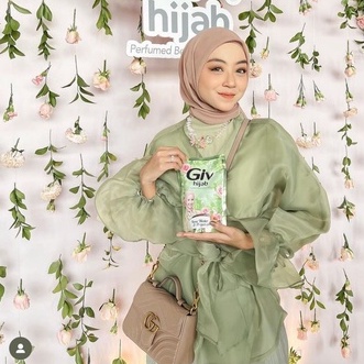 Aura Label - Rosie Bow Organza Top Sage Green - MOST WANTED blouse wanita organza sage green pita puff