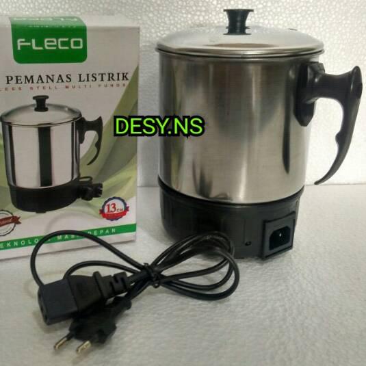 Original  TEKO LISTRIK STAINLESS FLECO/MUG PEMANAS LISTRIK FLECO/ELECTRIC HEATING CUP FLECO